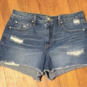 Distressed Denim Women’s Shorts - Blue